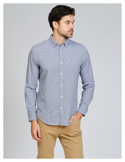 Camisa casual Original Penguin de algodón manga larga para hombre