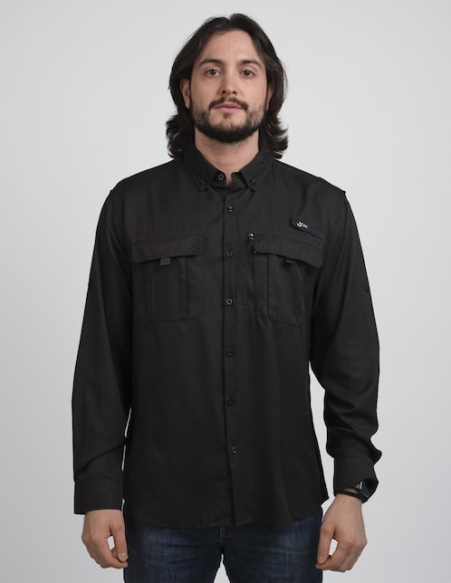 Sobrecamisa casual manga larga para hombre 1