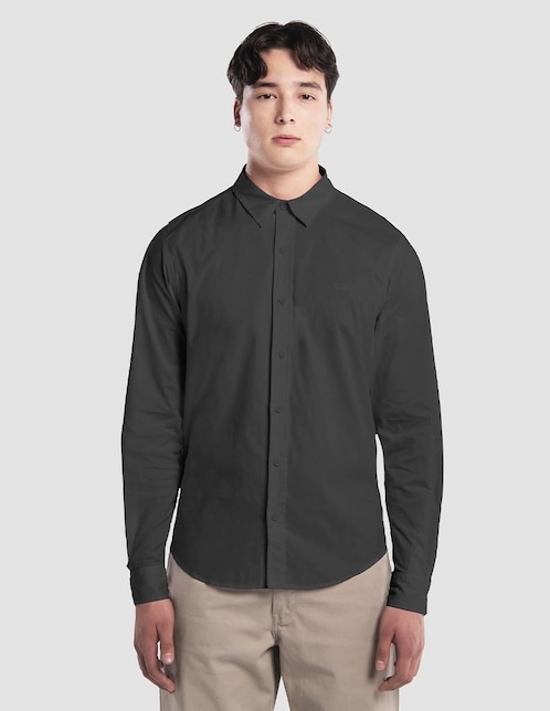 Camisa casual manga larga para hombre 1