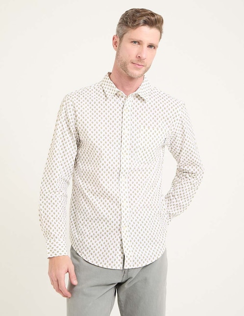 Camisa business casual Dockers de algodón manga larga para hombre