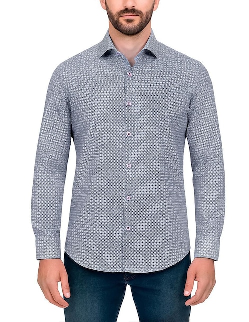 Camisa casual Cuadra manga larga para hombre