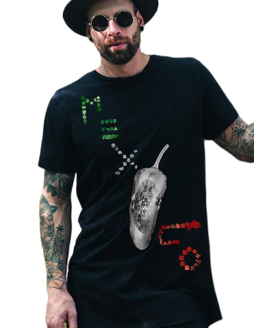 Playera Marëvnyk viva méxico azteca maya bandera cuello redondo para hombre
