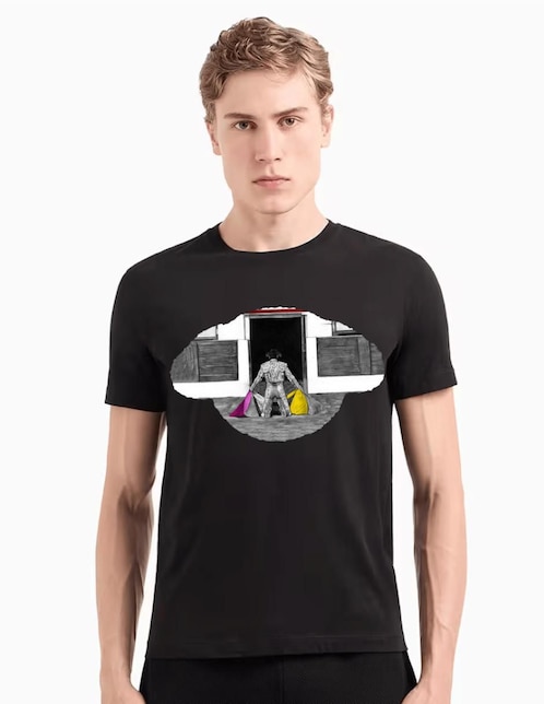 "set playera/playera" marëvnyk taurina fiesta brava toro porta gayola "cuello" redondo "para hombre"
