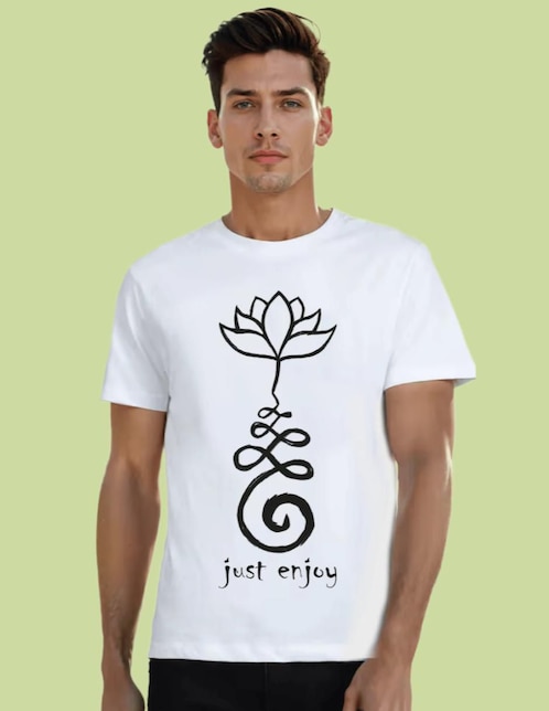 Playera Marëvnyk alta gama flor de loto buda budista cuello redondo para hombre