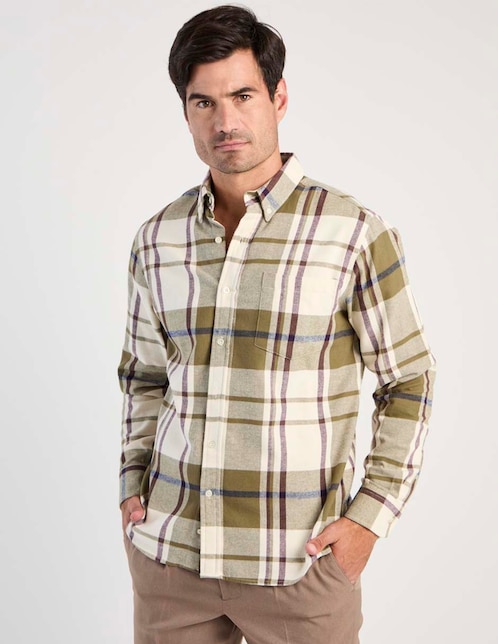 Camisa casual manga larga para hombre
