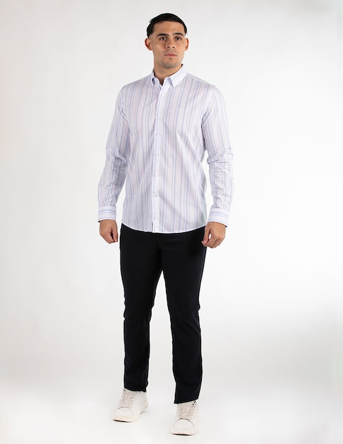 Camisa casual de algodón manga larga para hombre 1