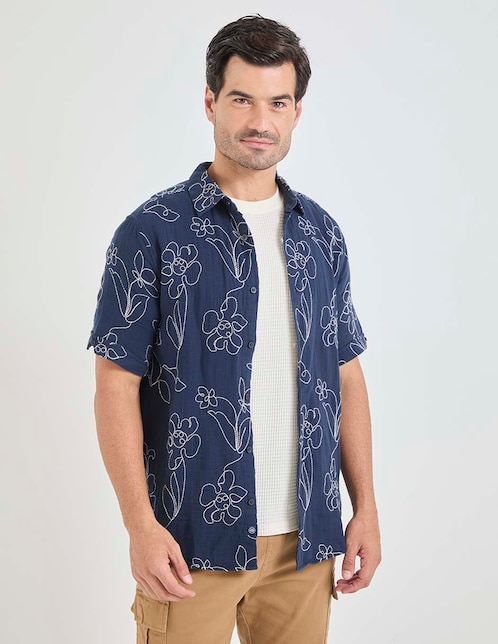 Camisa casual de algodón manga corta para hombre 1