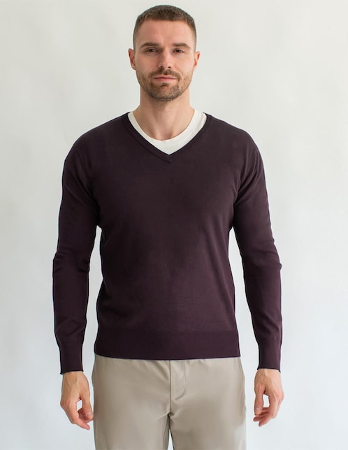 Suéter cuello V para hombre