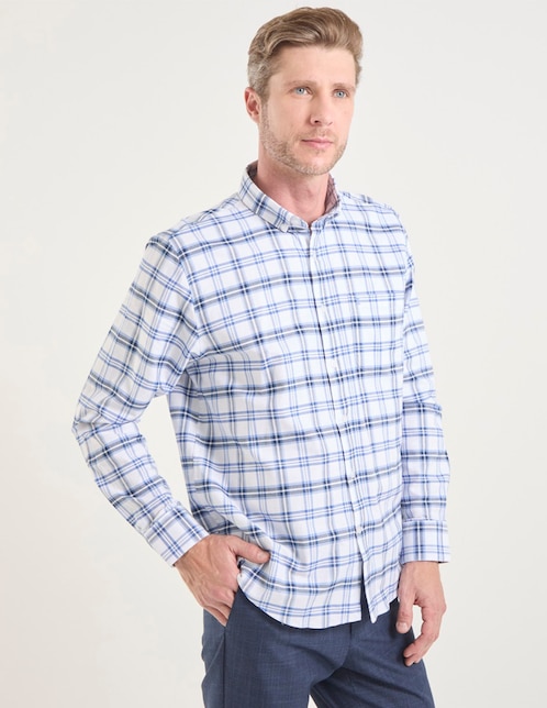DIORO Camisa casual Dioro de algodón manga larga para hombre