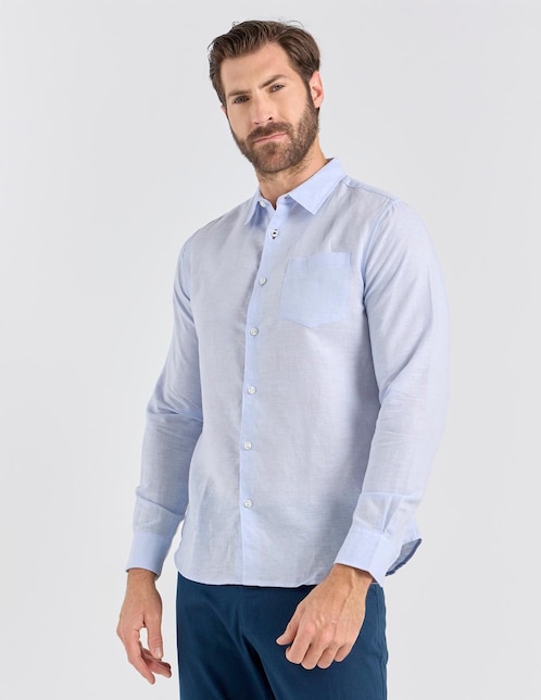 Camisa casual manga larga para hombre 1