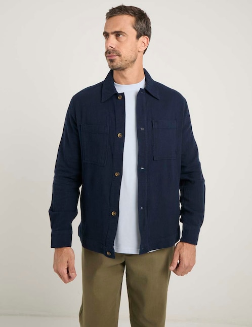 Camisa casual Jbe de algodón manga larga para hombre