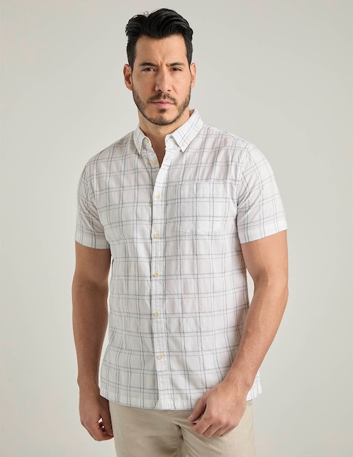 Camisa casual Jbe de algodón manga corta para hombre