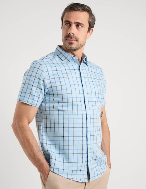 Camisa casual Jbe de algodón manga corta para hombre