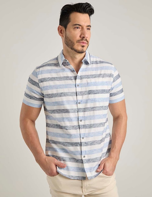 Camisa casual de algodón manga corta para hombre 1