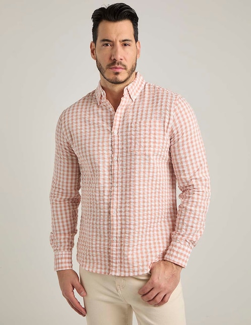 Camisa casual de algodón manga larga para hombre 1