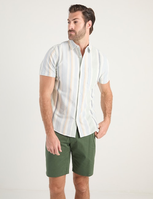 Camisa casual de algodón manga corta para hombre 1