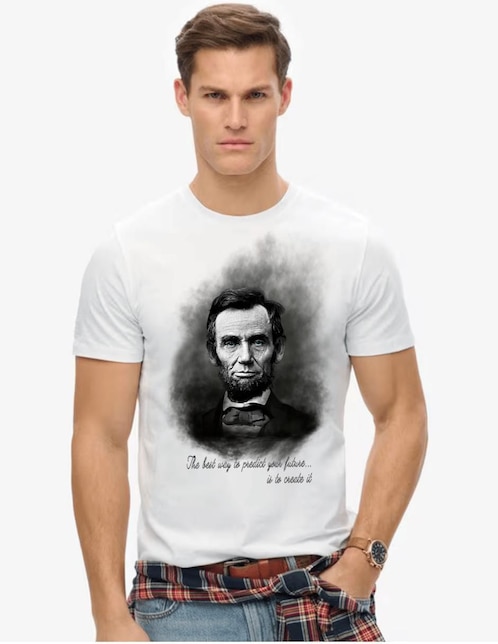 Playera Marëvnyk abraham lincoln cuello redondo para hombre