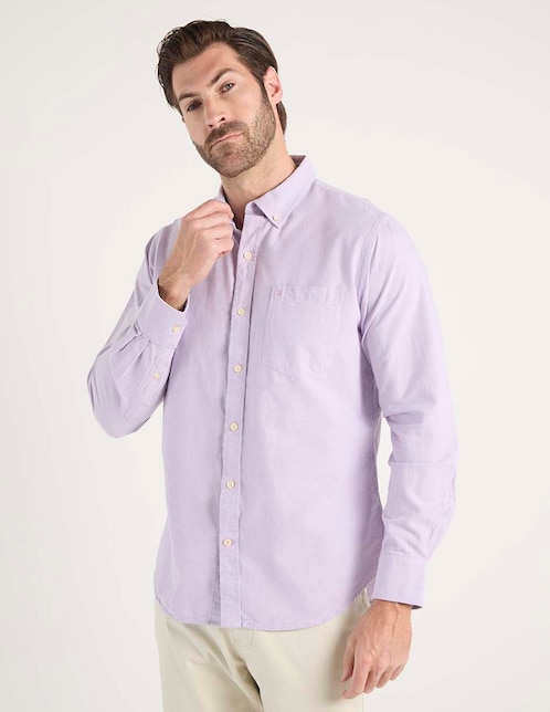 Camisa casual de algodón manga larga para hombre 1