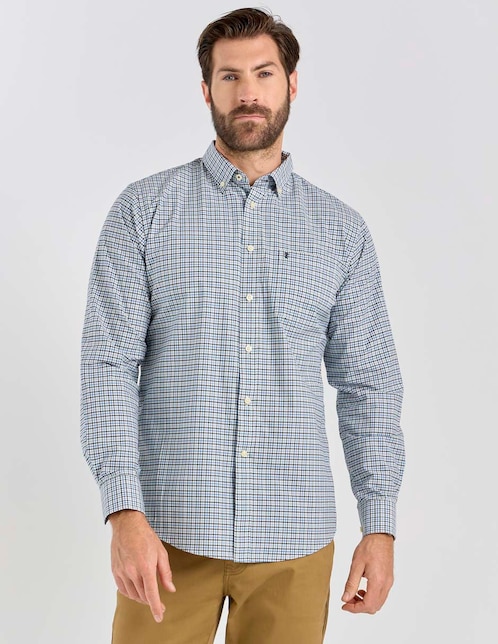Camisa casual Izod de algodón manga larga para hombre
