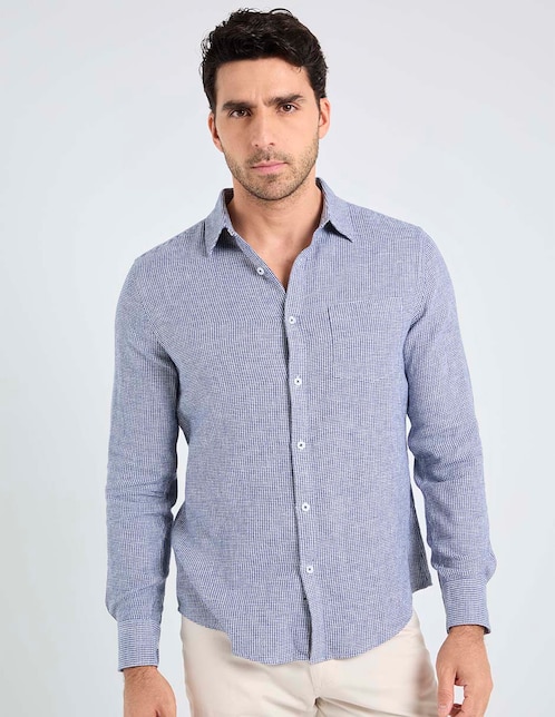 Camisa casual Jbe de algodón manga larga para hombre