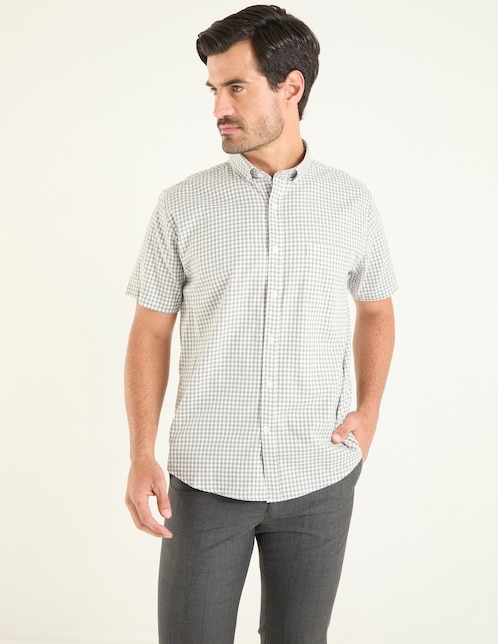 Camisa casual de algodón manga corta para hombre 1