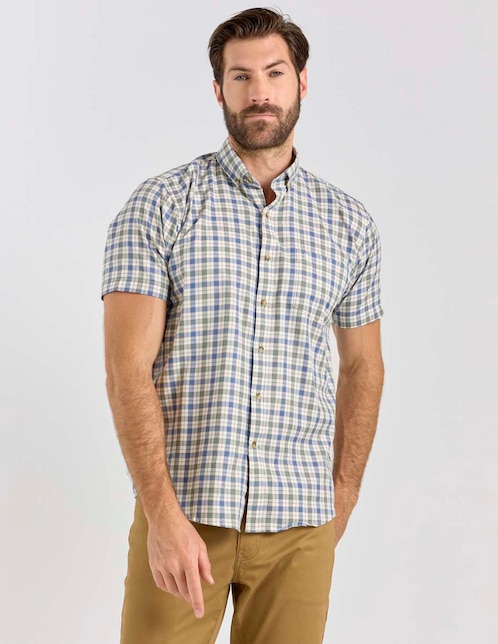 Camisa casual Dioro de algodón manga corta para hombre