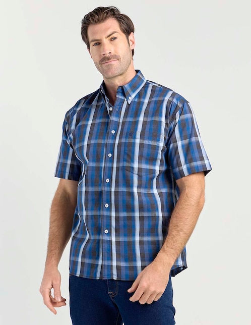 Camisa casual Cavalatti de algodón manga corta para hombre