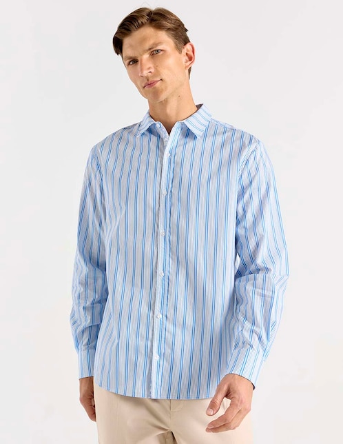 Camisa playa Now & Then manga larga para hombre