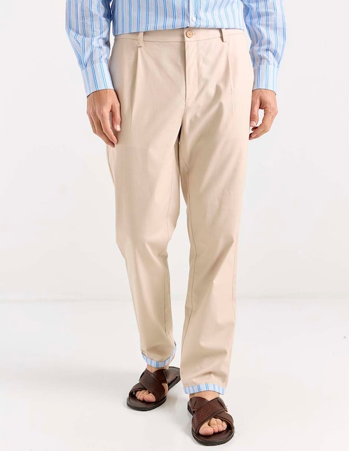 Pantalón chino straight de algodón para hombre 1