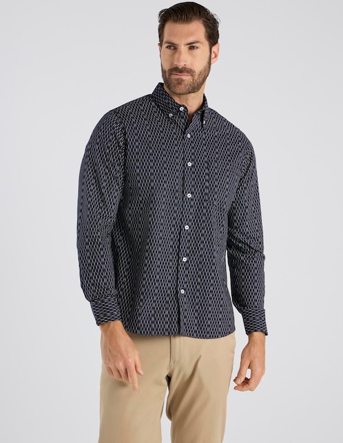 Camisa casual de algodón manga larga para hombre 1