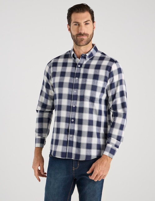 Camisa casual Regent Street de algodón manga larga para hombre