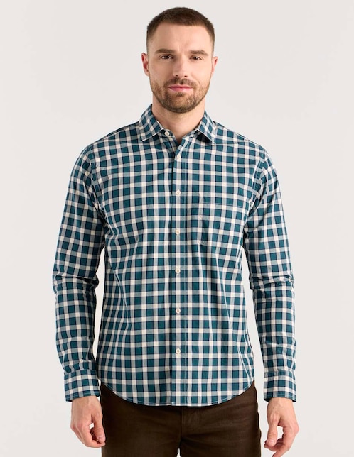 Camisa casual de algodón manga larga para hombre 1