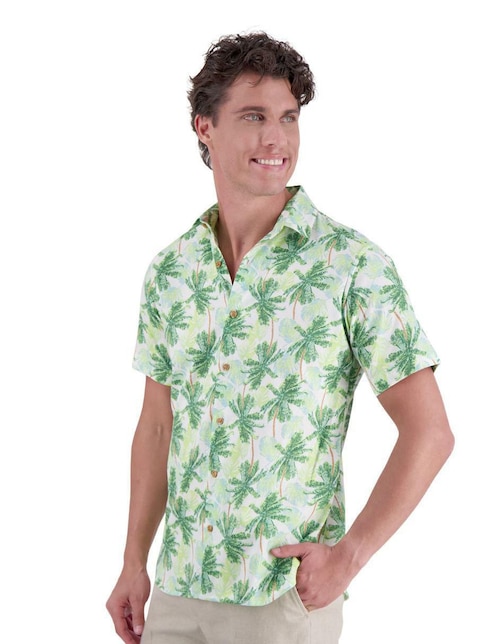 Camisa casual Camasha de bambú manga corta para hombre