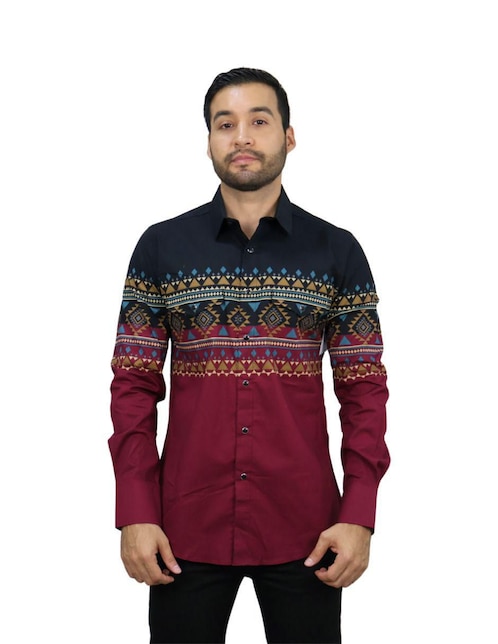 Camisa casual de algodón manga larga para hombre 1