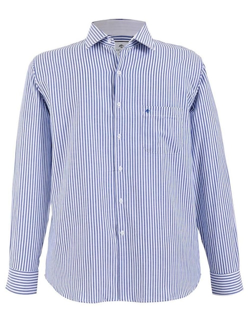 Camisa casual Michel Blanc de algodón manga larga para hombre