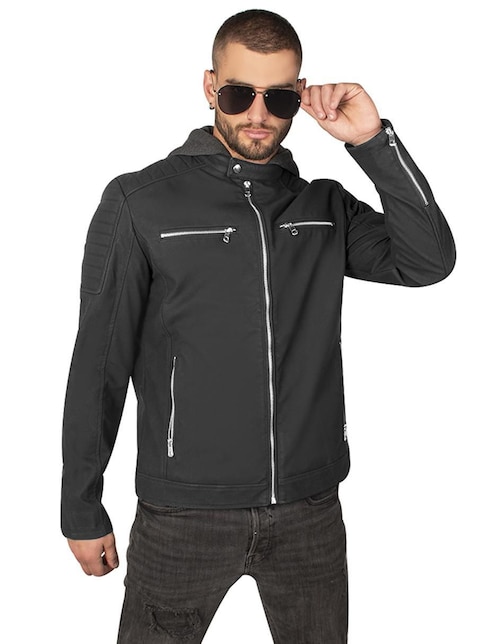 Chamarra casual con capucha para hombre 1