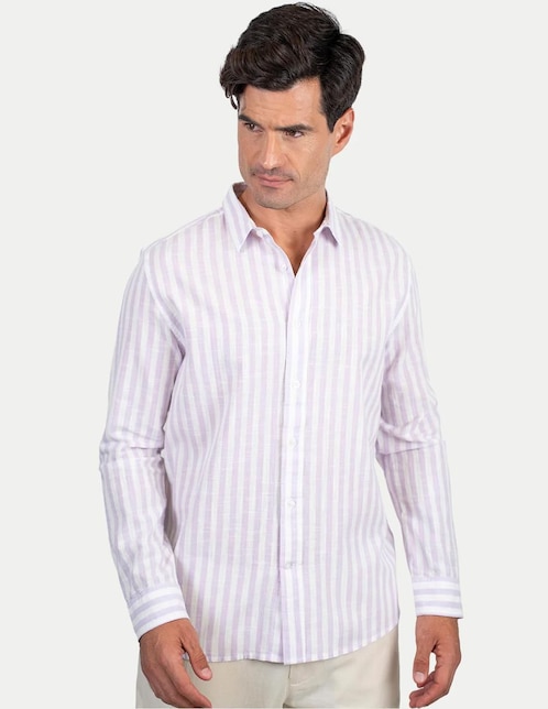 Camisa casual 98 Coast AV de algodón manga larga para hombre