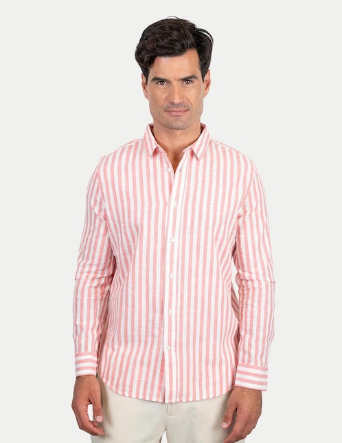 Camisa casual 98 Coast AV de algodón manga larga para hombre