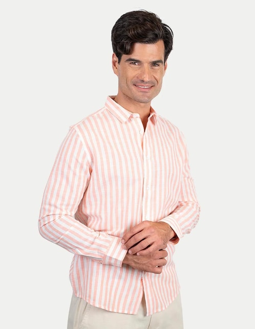 Camisa casual 98 Coast AV de algodón manga larga para hombre