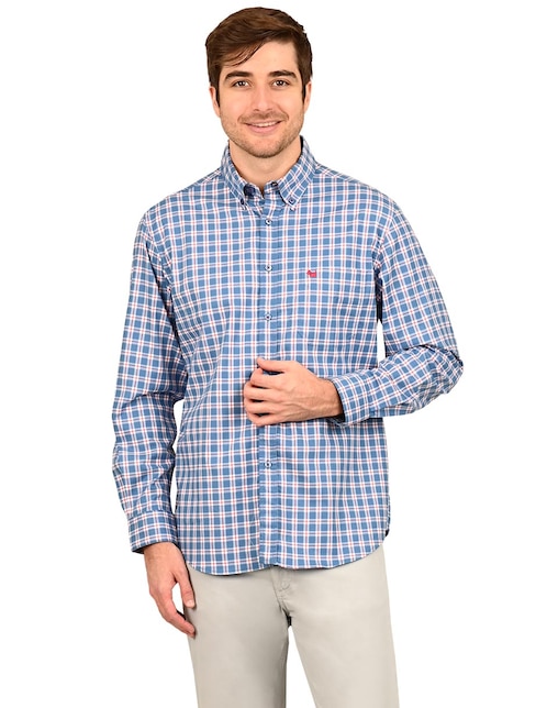 Camisa casual Ferrioni de algodón manga larga para hombre