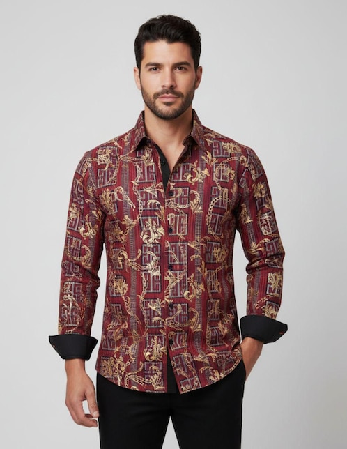 Camisa casual de manga larga para hombre 1