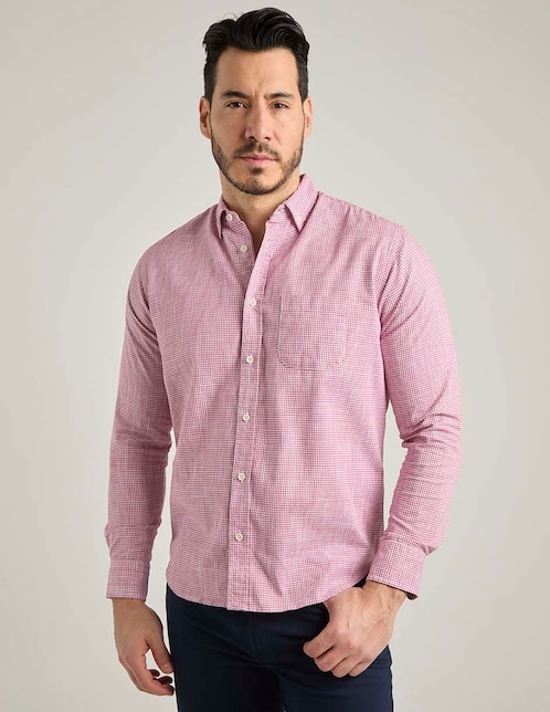 Camisa casual de algodón manga larga para hombre 1