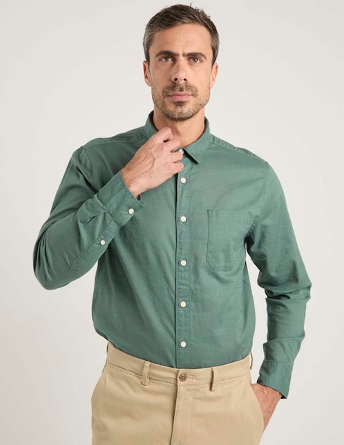 Camisa casual Dockers de algodón manga larga para hombre
