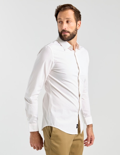 Camisa business casual Dockers de algodón manga larga para hombre