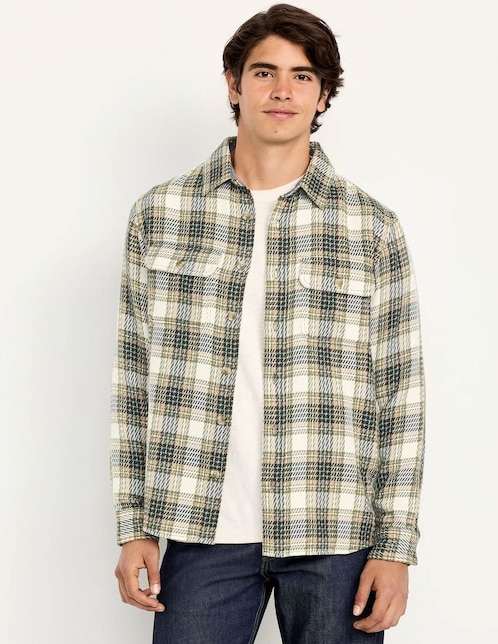 Camisa casual de algodón manga larga para hombre 1
