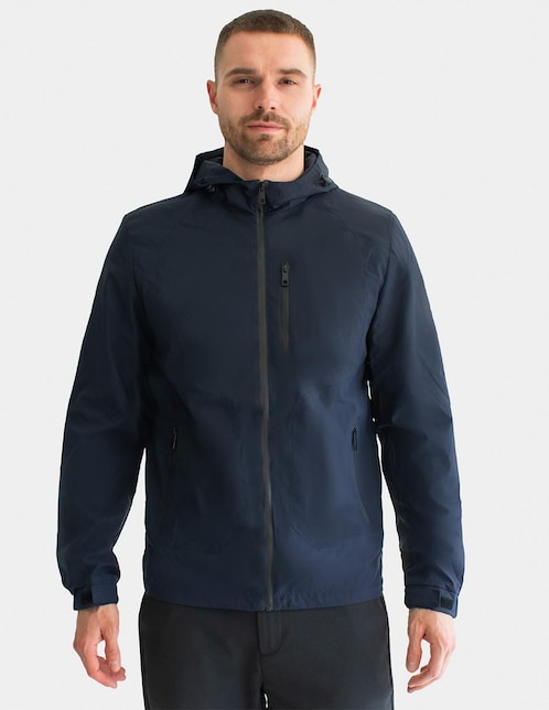 Chamarra casual impermeable con bolsillos para hombre