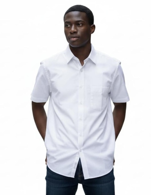 Camisa casual Michel Blanc manga corta para hombre