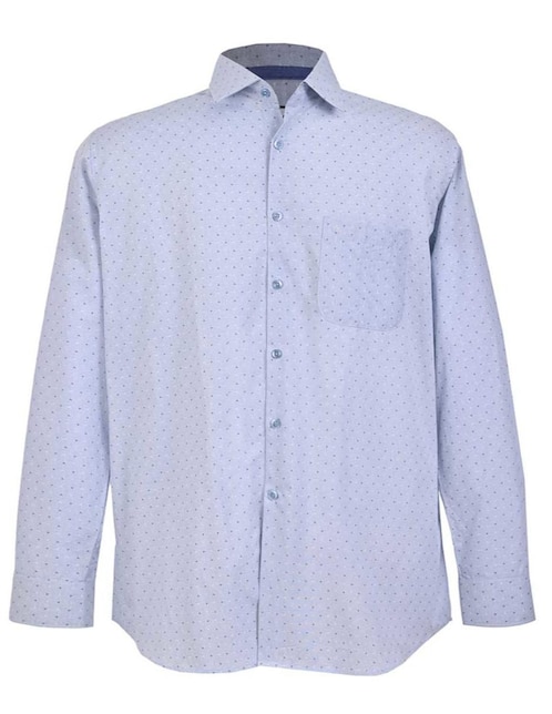 Camisa casual Michel Blanc de algodón manga larga para hombre