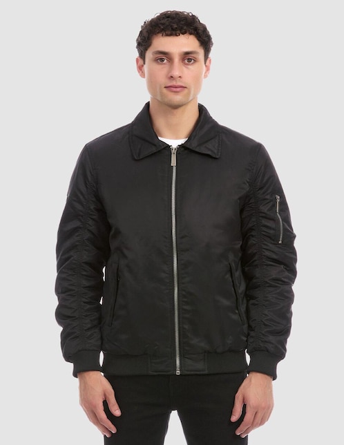Chamarra bomber con bolsillos para hombre 1
