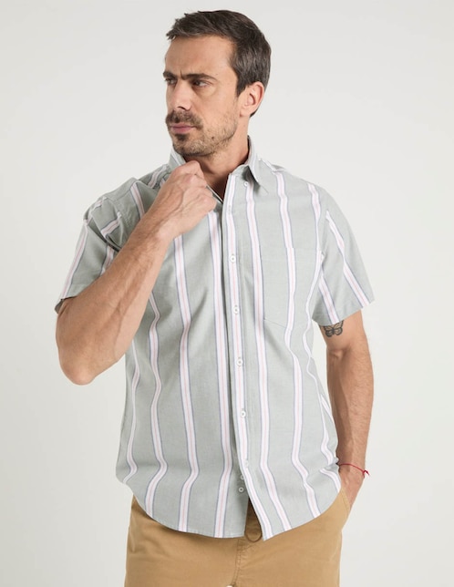 Camisa casual Regent Street de algodón manga corta para hombre